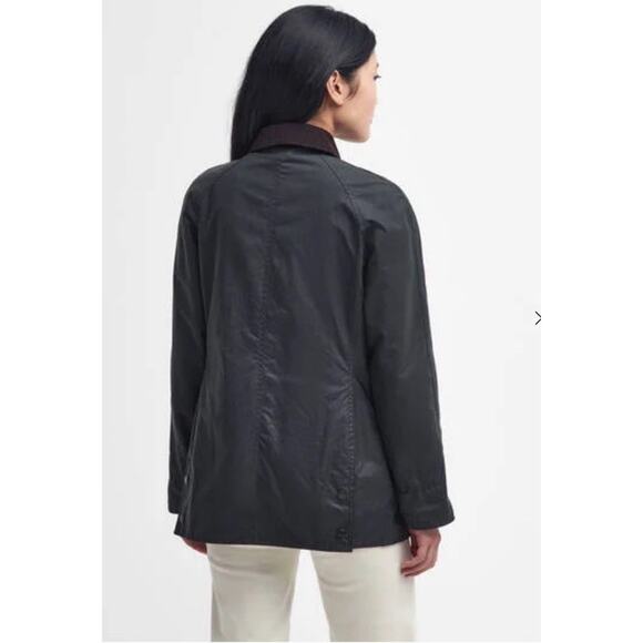 Barbour Beadnell® Waxed Jacket Sage Women's Sz 14 NWT $398 - Picture 2 of 16